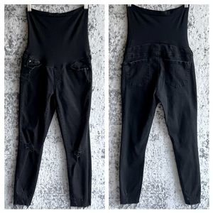 Articles of Society Black Stretch Distressed Maternity Skinny Jeans Size 26.